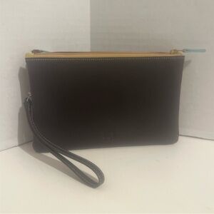 MyWalit Leather Zip Wallet Wristlet Card Coin Bill Holder ColorBlock Pouch.  New